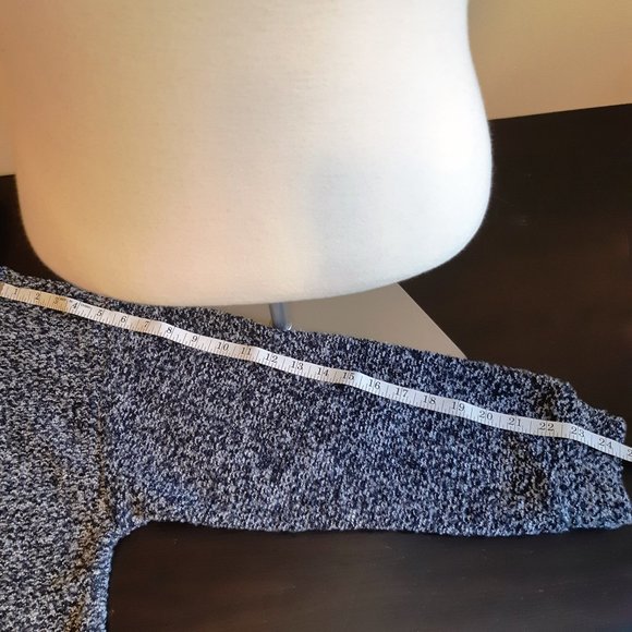 Joe Fresh Navy Blue and White Pouch Pocket Turtleneck Sweater Drawstring Hem - Picture 8 of 8